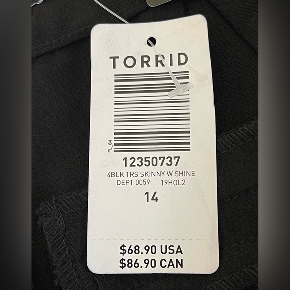 Torrid Black Dress Pants Sequined Sides Size 14 Skinny New WT - Picture 9 of 15